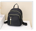 Women's Black Nylon Mini Backpack Casual Daypack with Gold Accent Zippers