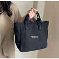 Black Canvas Lunch Tote Bag Reusable Enjoy Homemade Delicious Lunch Insulated Food Carrier
